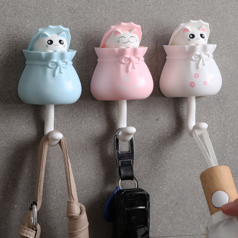 Interior Design Product - Household Cartoon Cat Decorative Hooks Key