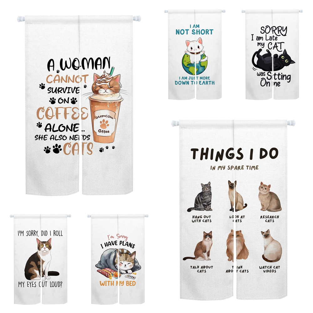 Interior Design Youtube - Cute Cat Noren Door Curtain Funny