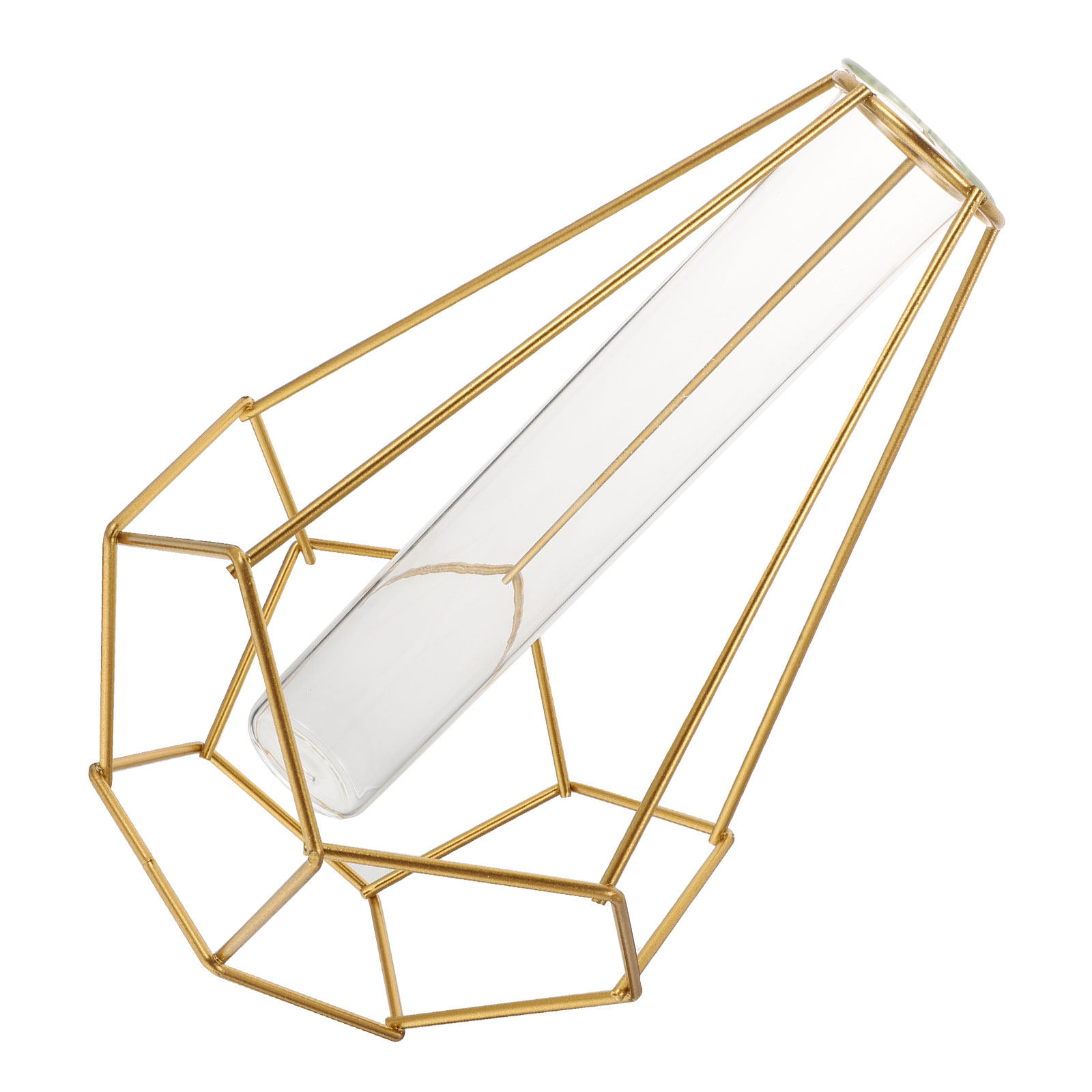 Interior Design Youtube - Geometric Hydroponic Glass Tube Vase Metal