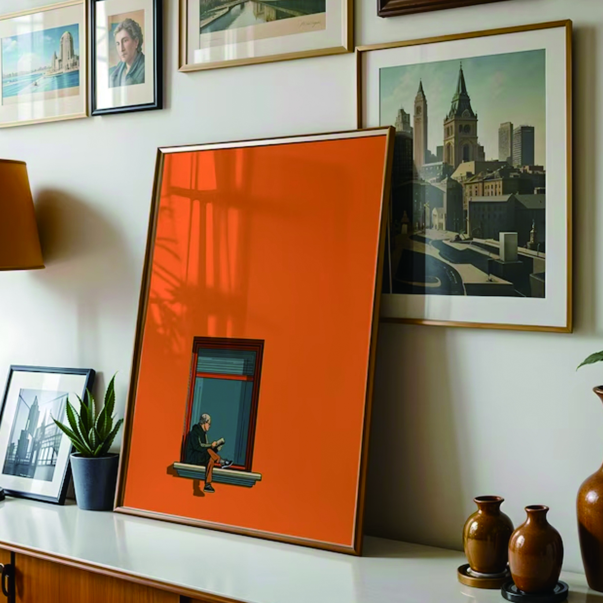 Interior Design Room - Orange Minimalist Dopamine Warm Sunny Colorful