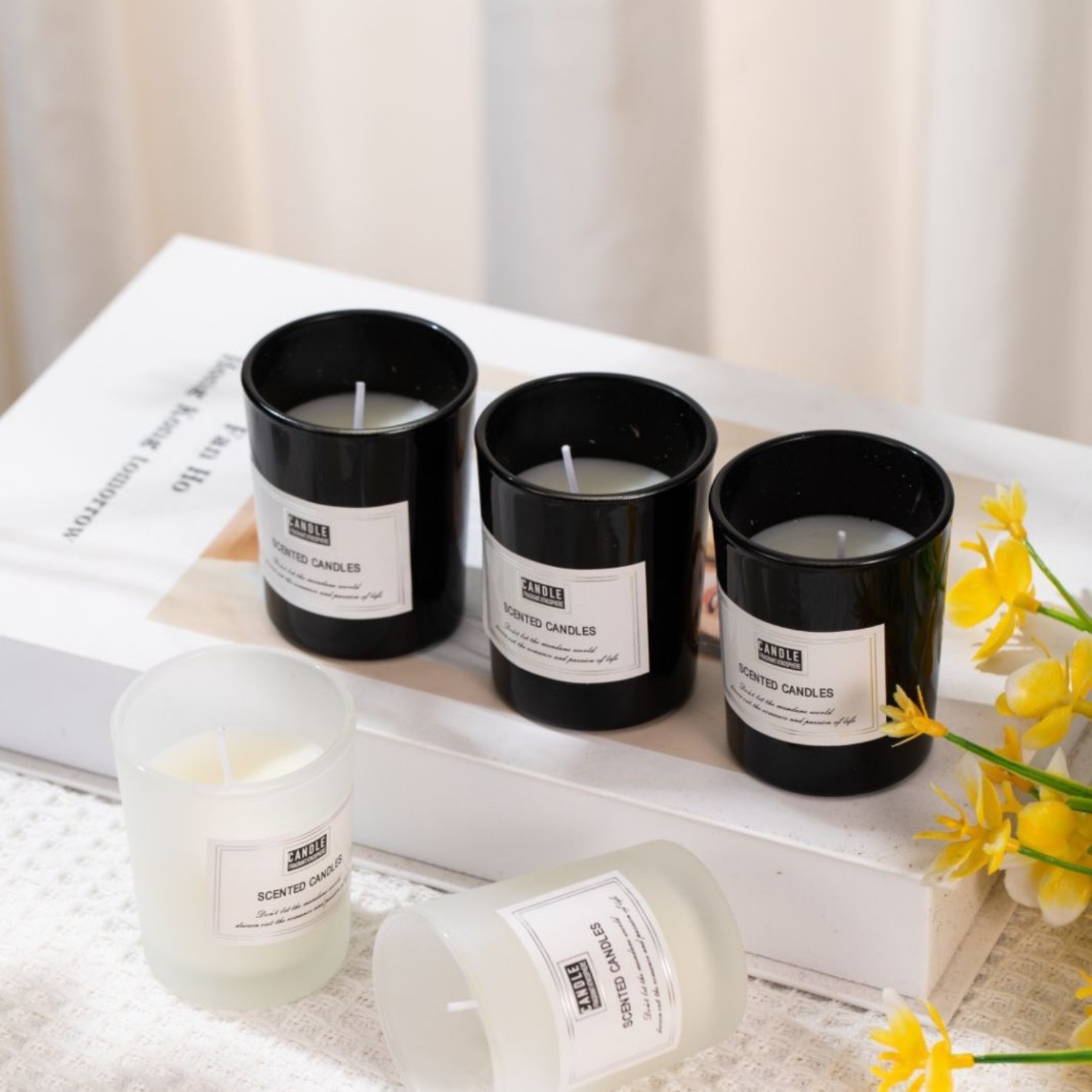 1pc Matte Black Glass Cup Cand - Ceramic Candle Vessel ulasan dan harga