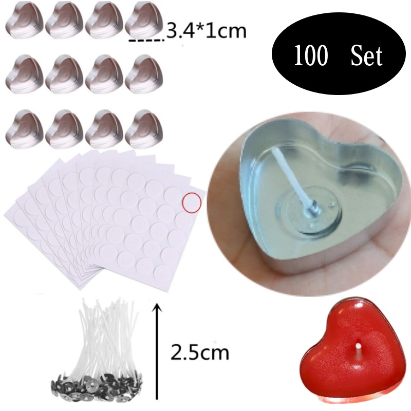 100 Sets Heart shaped Empty Al - Ceramic Candle Vessel ulasan dan harga