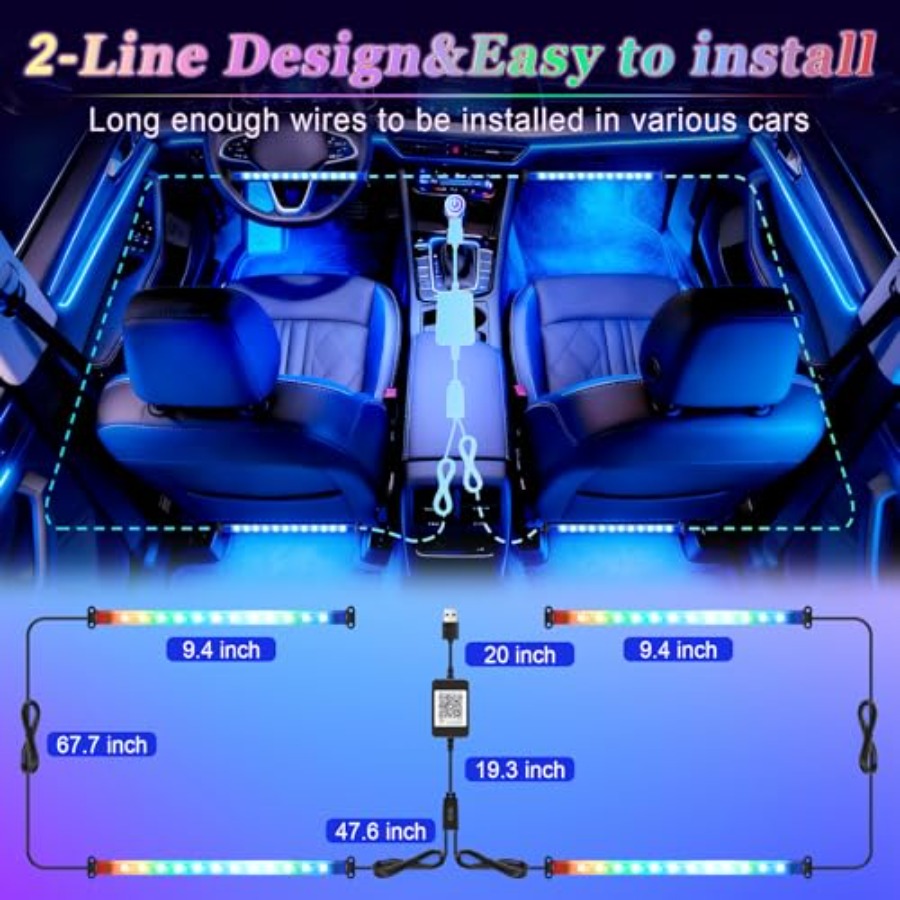 Smart Car Interior LED Lights  - Interior Design Remote ulasan dan harga