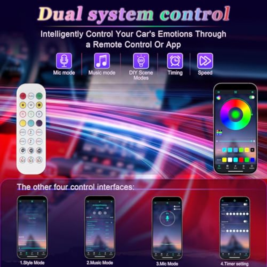 Smart Car Interior LED Lights  - Interior Design Remote ulasan dan harga