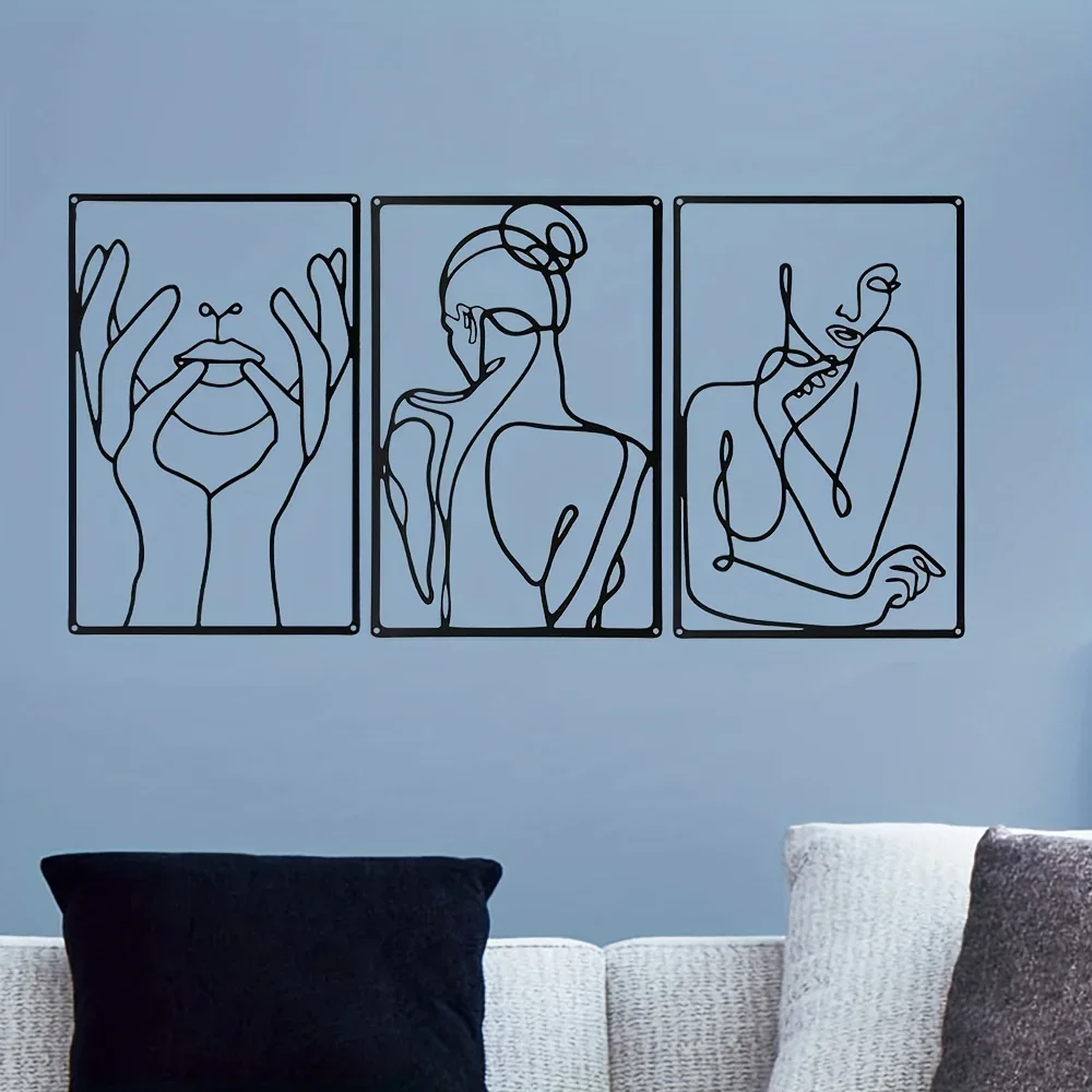 3pcs Stunning Line Drawing Dec - Interior Design Product ulasan dan harga