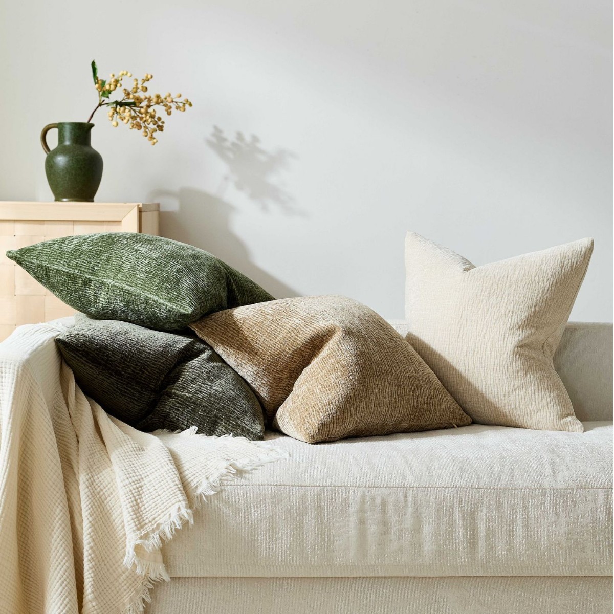 Textured Pleated Chenille Thro - Textured Throw Natural ulasan dan harga