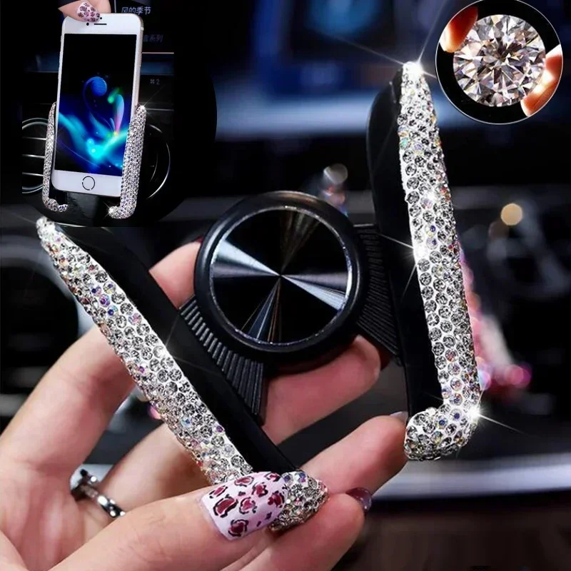 NEW Car Phone Holder Diamond C - Interior Design Texture ulasan dan harga