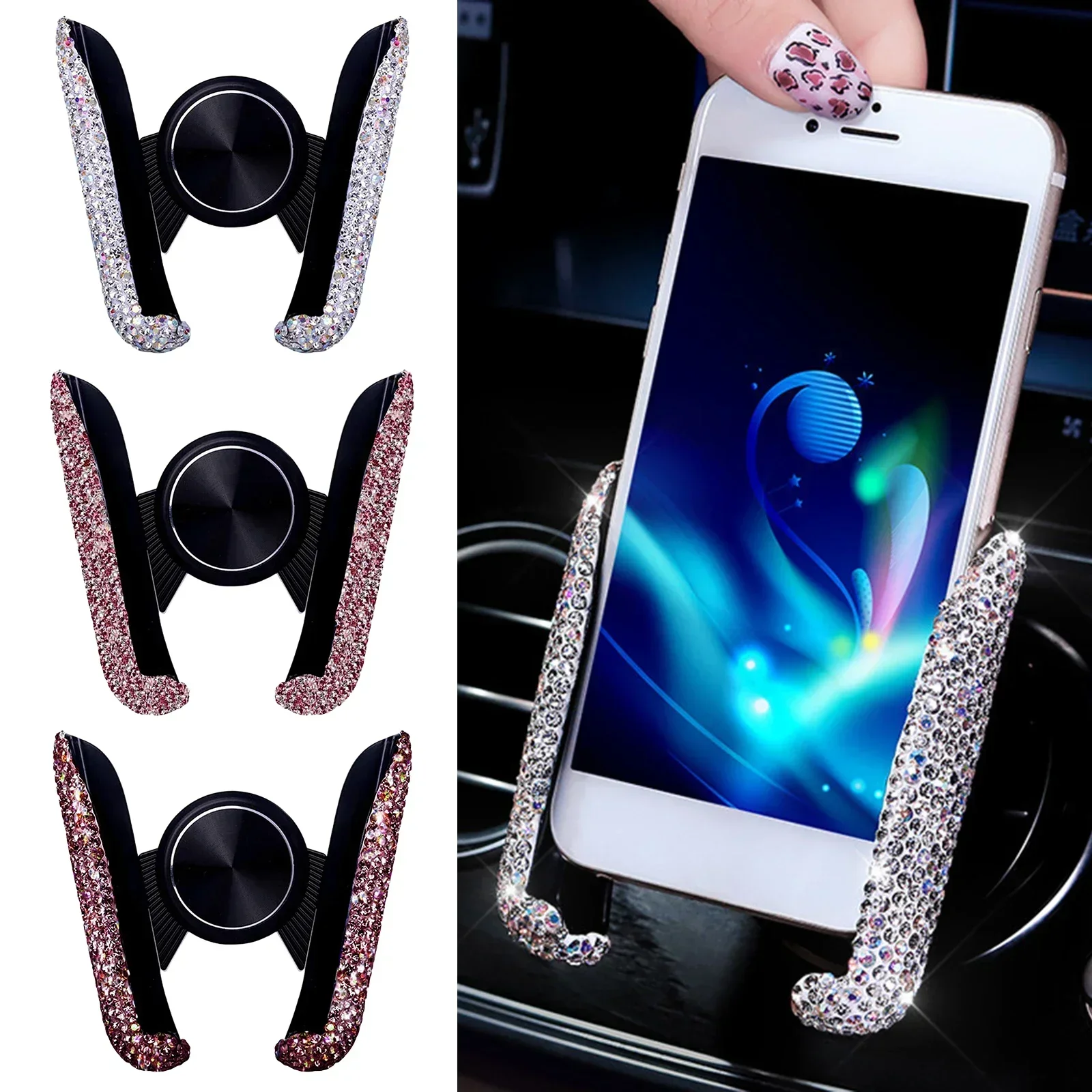 NEW Car Phone Holder Diamond C - Interior Design Texture ulasan dan harga