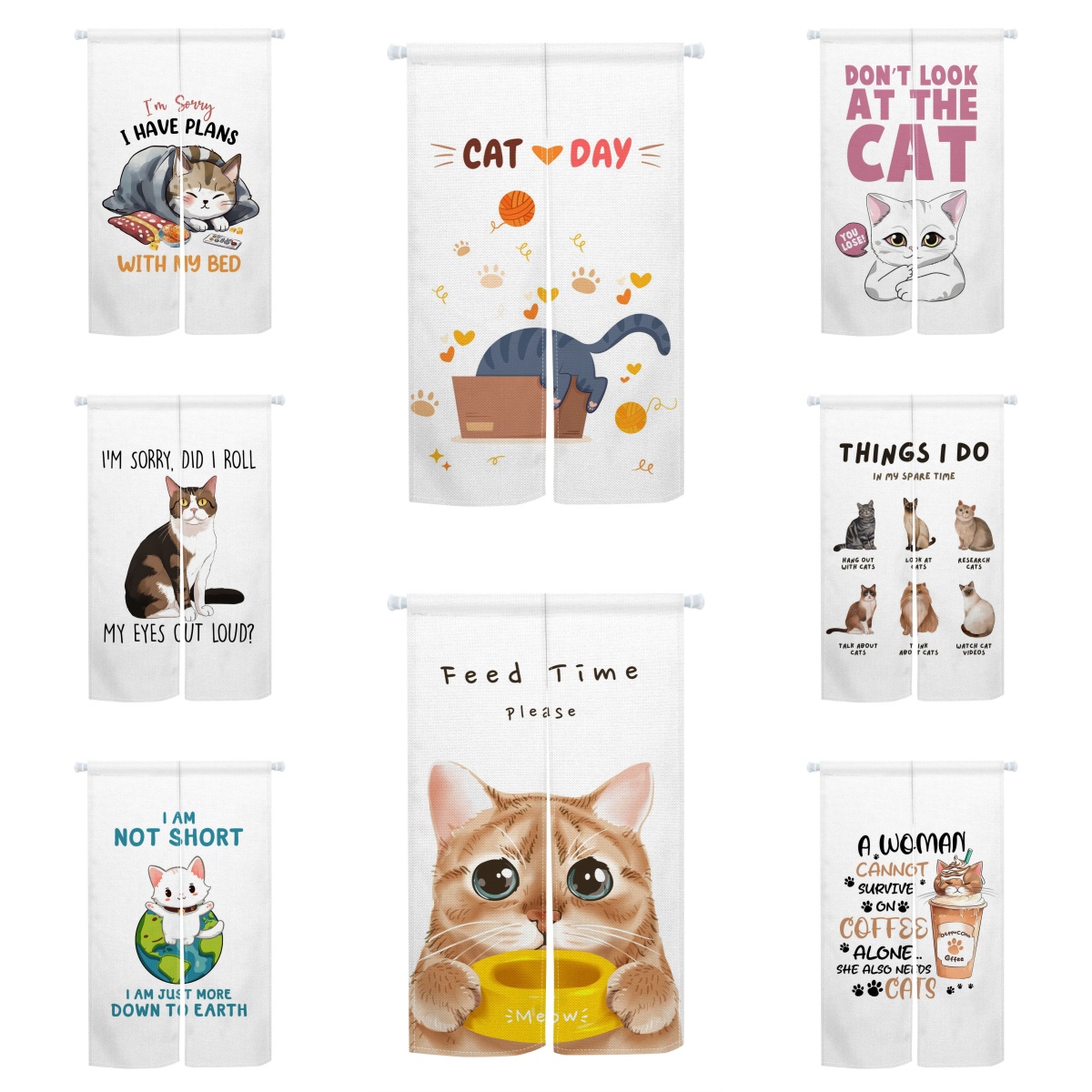 Cute Cat Noren Door Curtain Fu - Interior Design Youtube ulasan dan harga