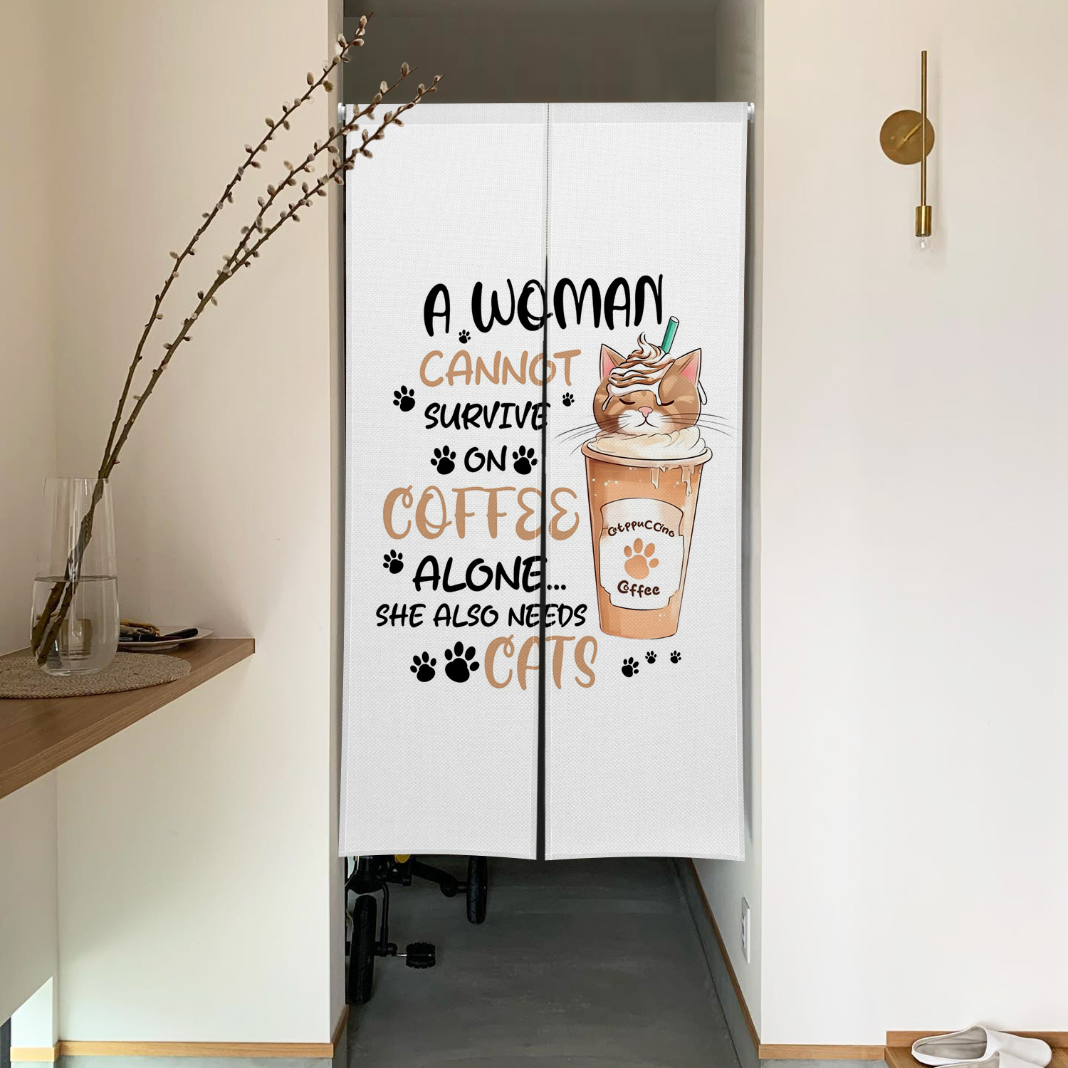 Cute Cat Noren Door Curtain Fu - Interior Design Youtube ulasan dan harga