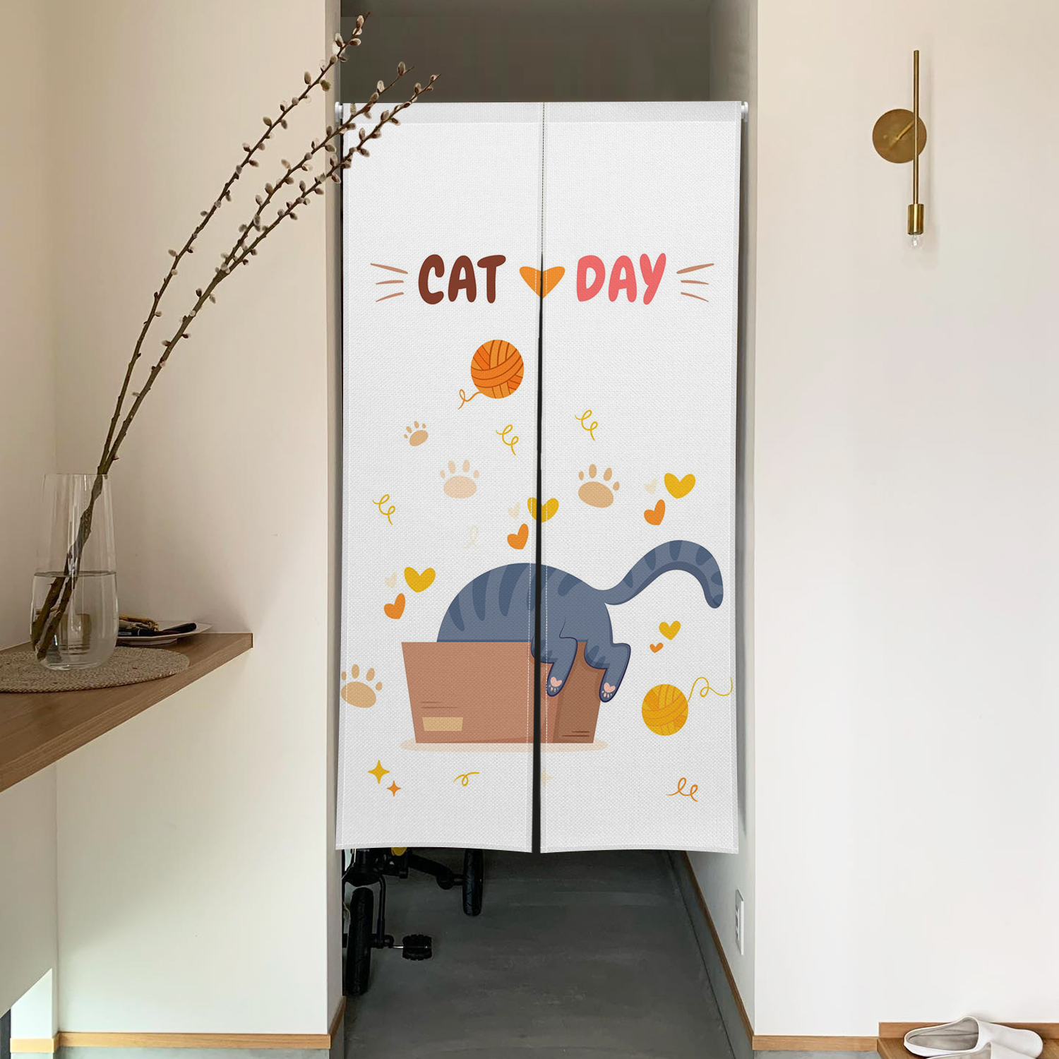 Cute Cat Noren Door Curtain Fu - Interior Design Youtube ulasan dan harga