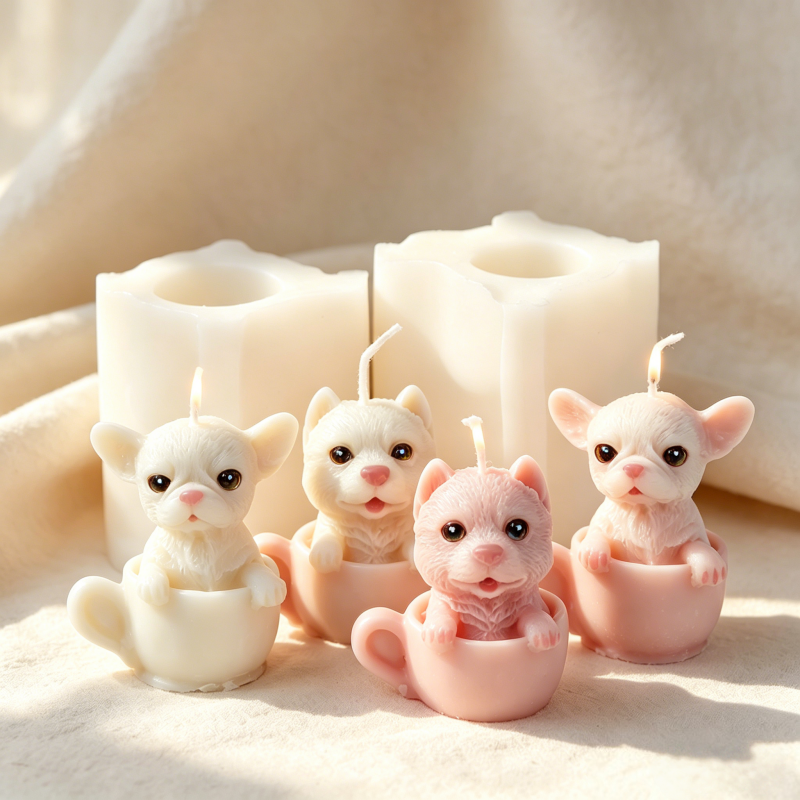 Cute Dog Cup Shaped Silicone M - Ceramic Candle Vessel ulasan dan harga
