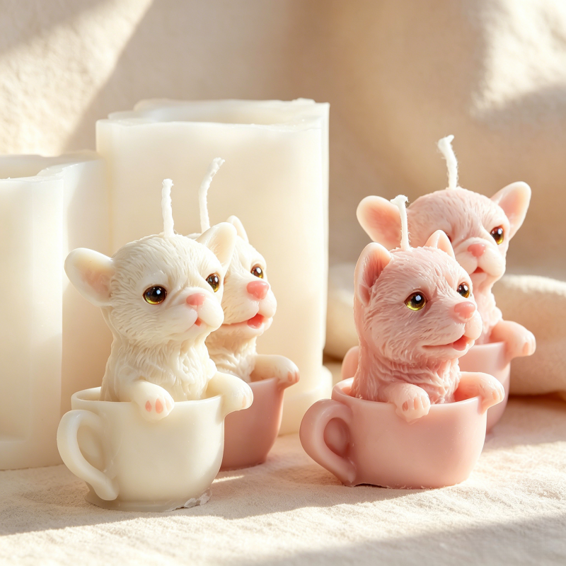 Cute Dog Cup Shaped Silicone M - Ceramic Candle Vessel ulasan dan harga