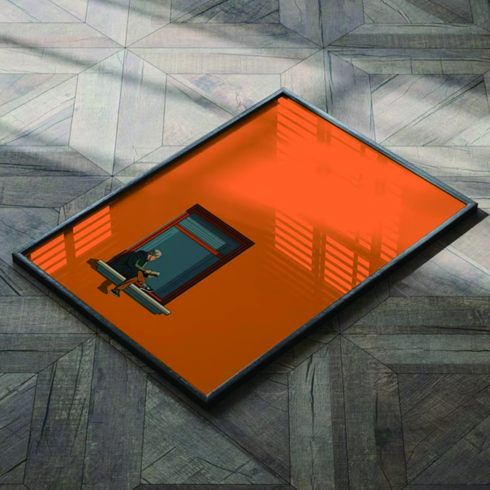 Orange Minimalist Dopamine War - Interior Design Room ulasan dan harga