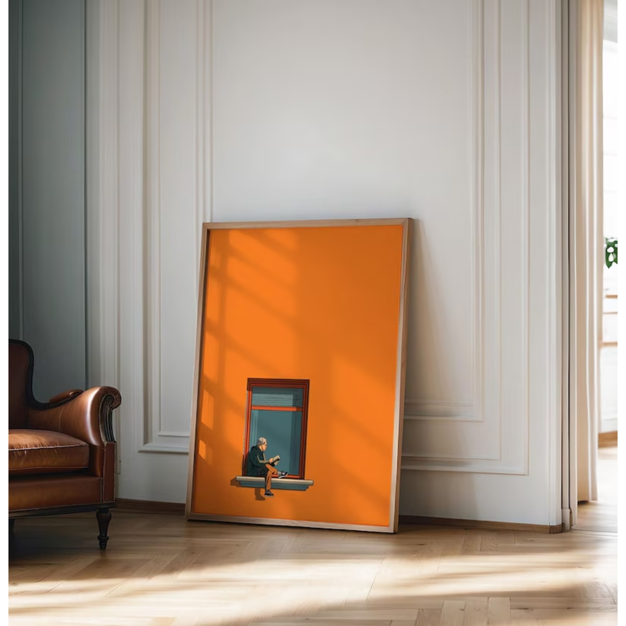 Orange Minimalist Dopamine War - Interior Design Room ulasan dan harga