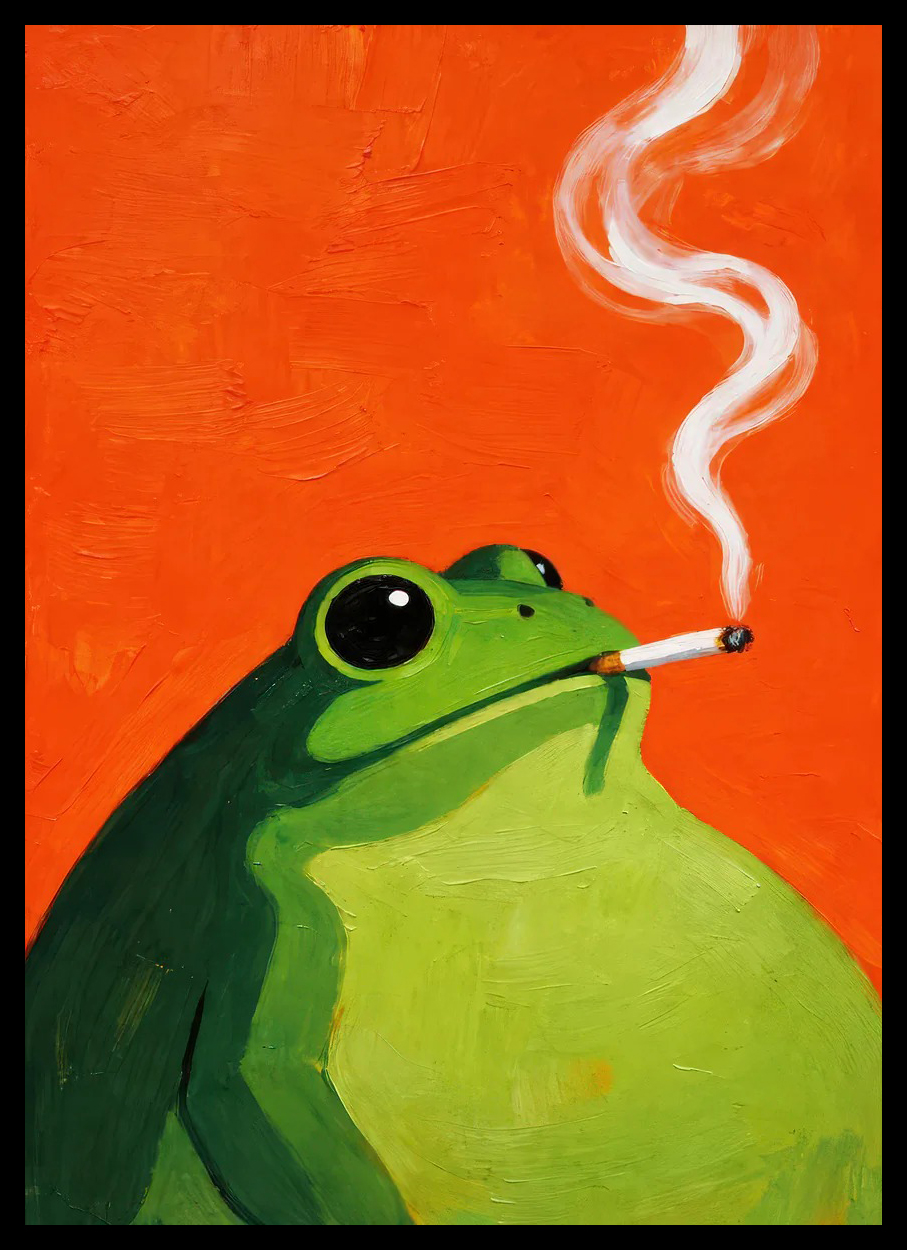 Retro Abstract Smoking Frog Ca - Interior Design Youtube ulasan dan harga
