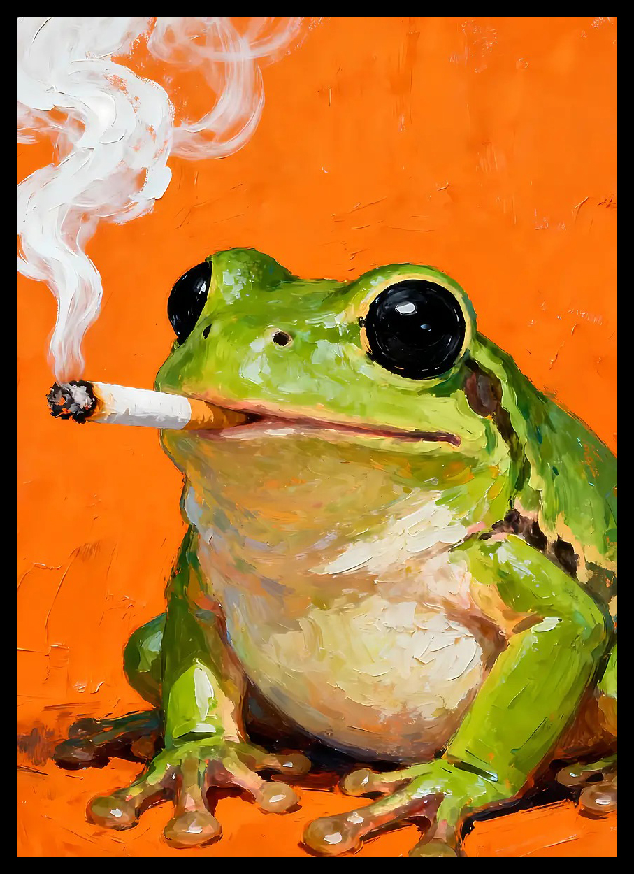Retro Abstract Smoking Frog Ca - Interior Design Youtube ulasan dan harga