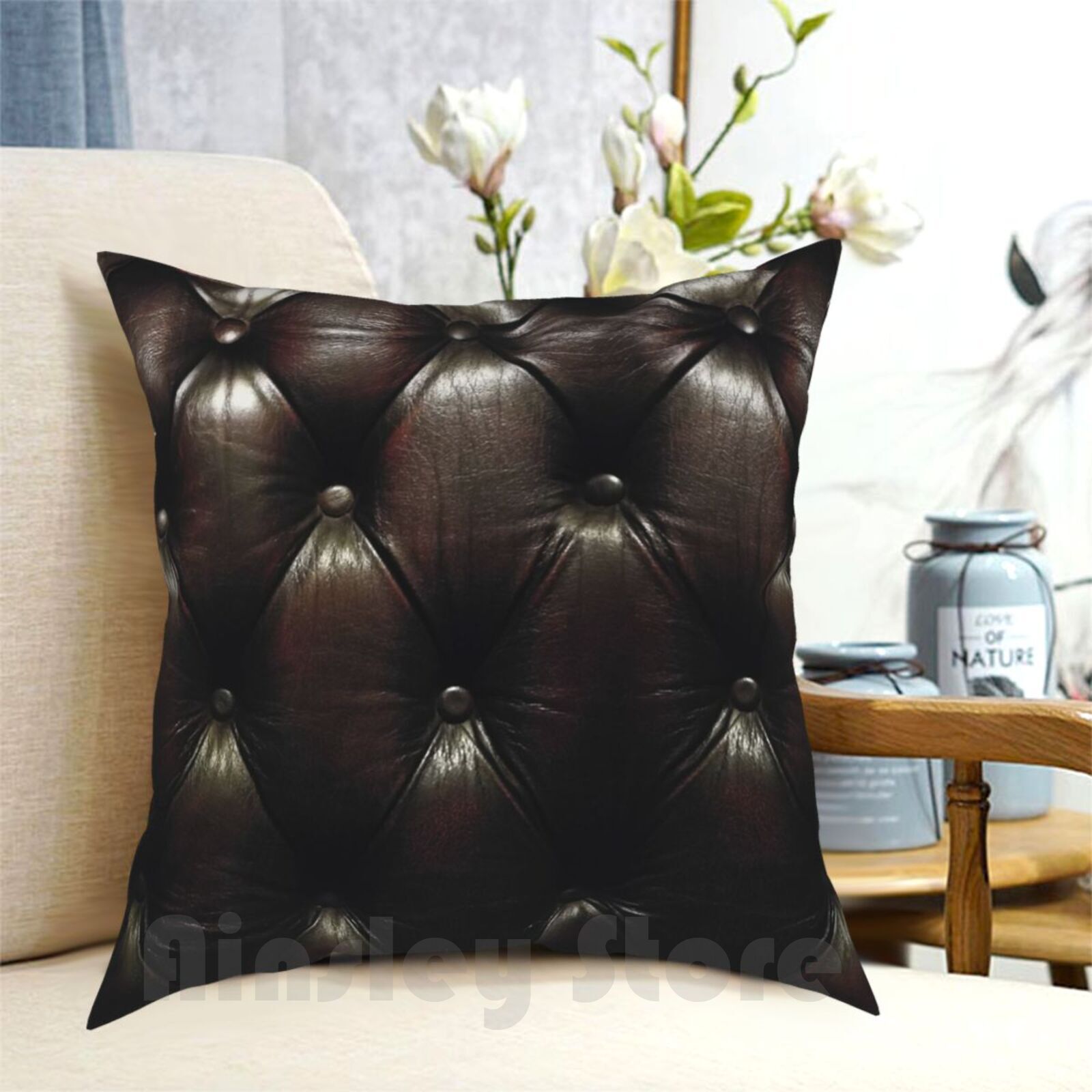 Chesterfield Natural Pillow Ca - Textured Throw Natural ulasan dan harga