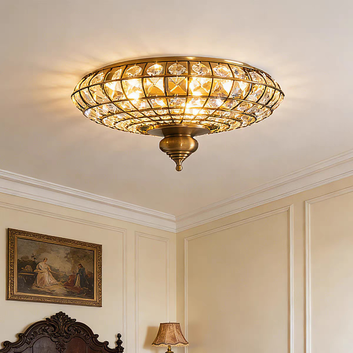 American-style Crystal LED Cei - Interior Design Years Of Study ulasan dan harga