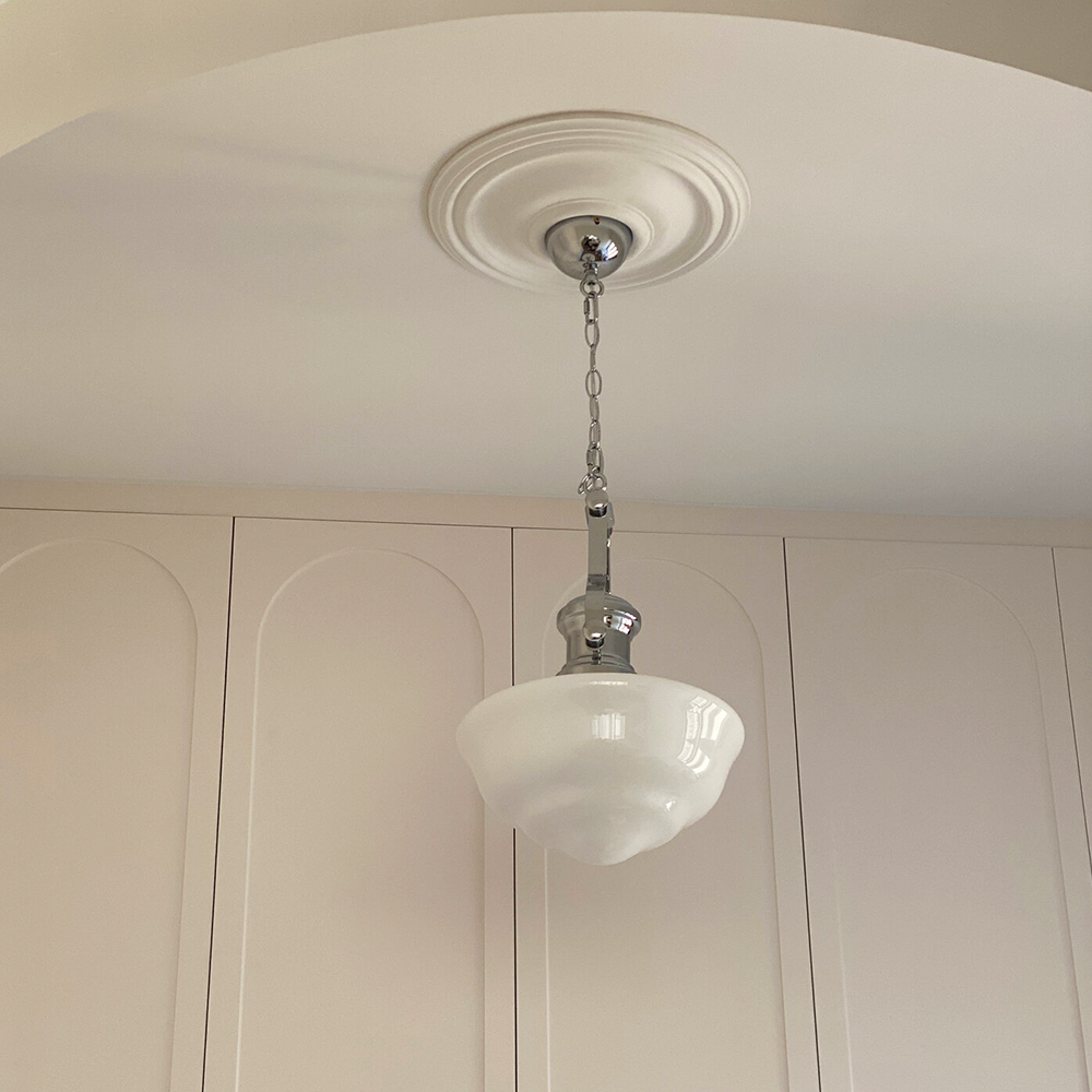 French PU Lamp Panel Round Lam - Interior Design Product ulasan dan harga