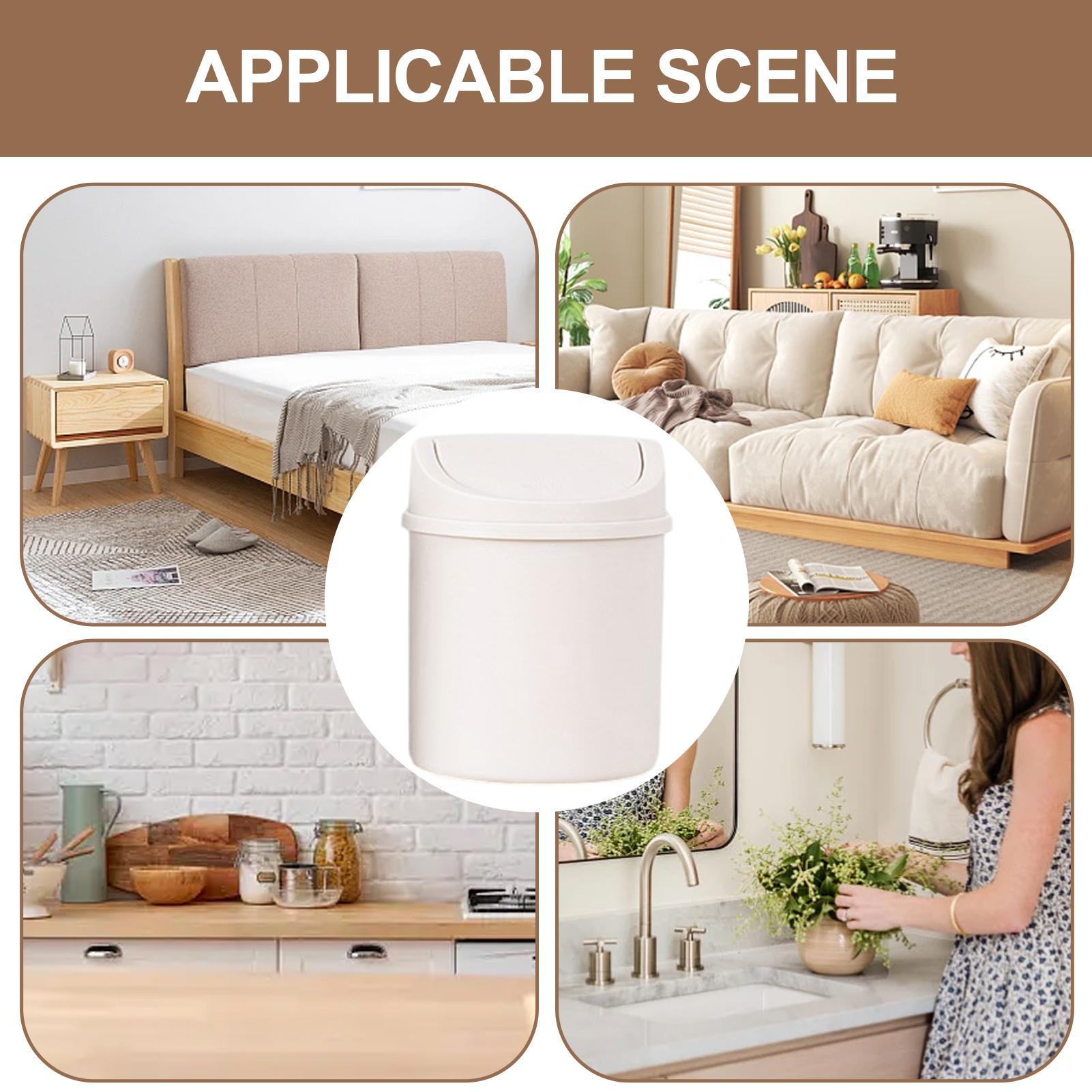 Mini Desktop Trash Can with Li - Interior Design Your Room ulasan dan harga