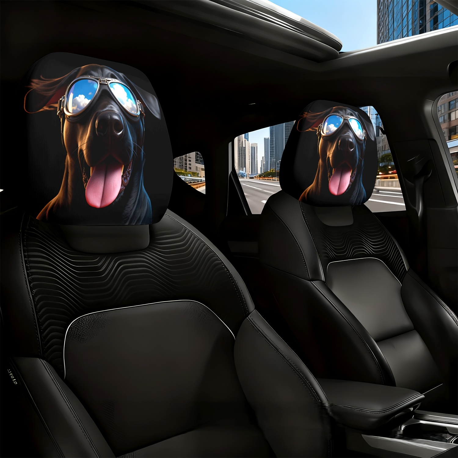 2pcs Car Headrest Cover Dog Gl - Interior Design Degree ulasan dan harga