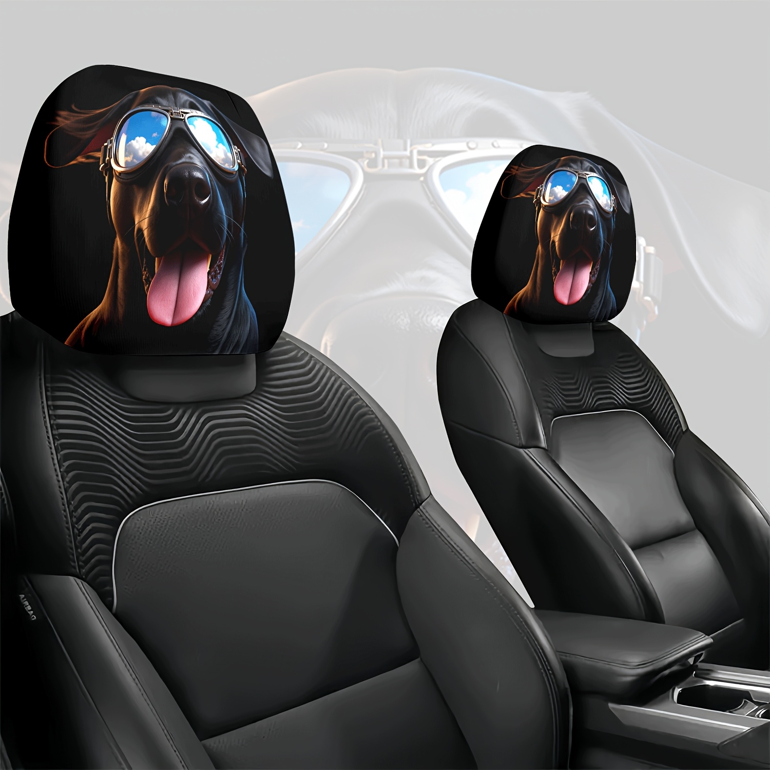 2pcs Car Headrest Cover Dog Gl - Interior Design Degree ulasan dan harga