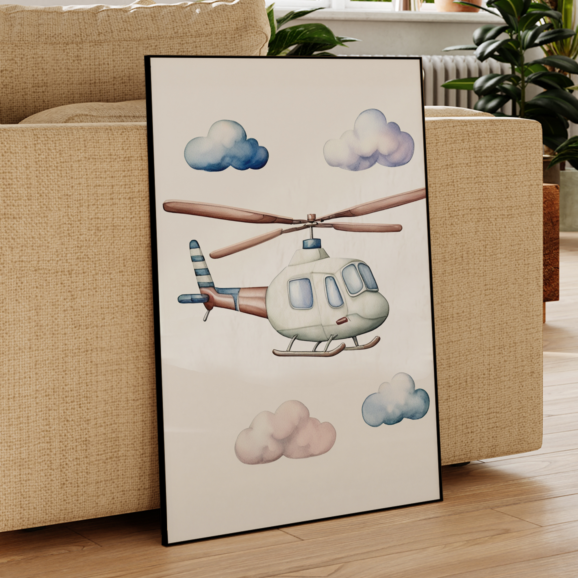 Cartoon Children Airplane Heli - Interior Design Room ulasan dan harga