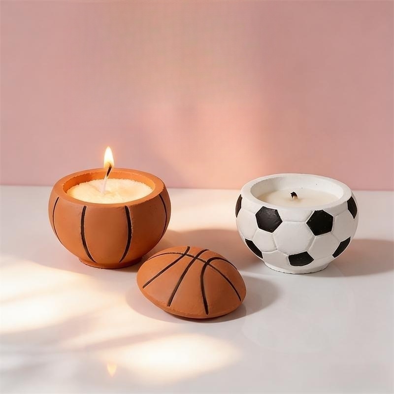 Football Basketball Cement Pla - Ceramic Candle Vessel ulasan dan harga