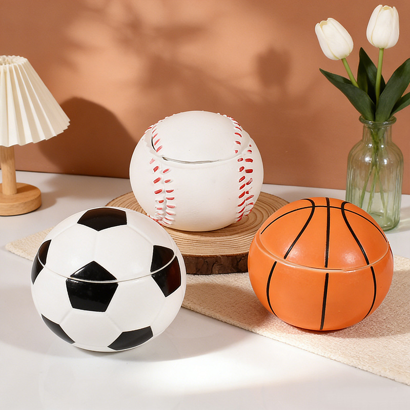 Football Basketball Cement Pla - Ceramic Candle Vessel ulasan dan harga