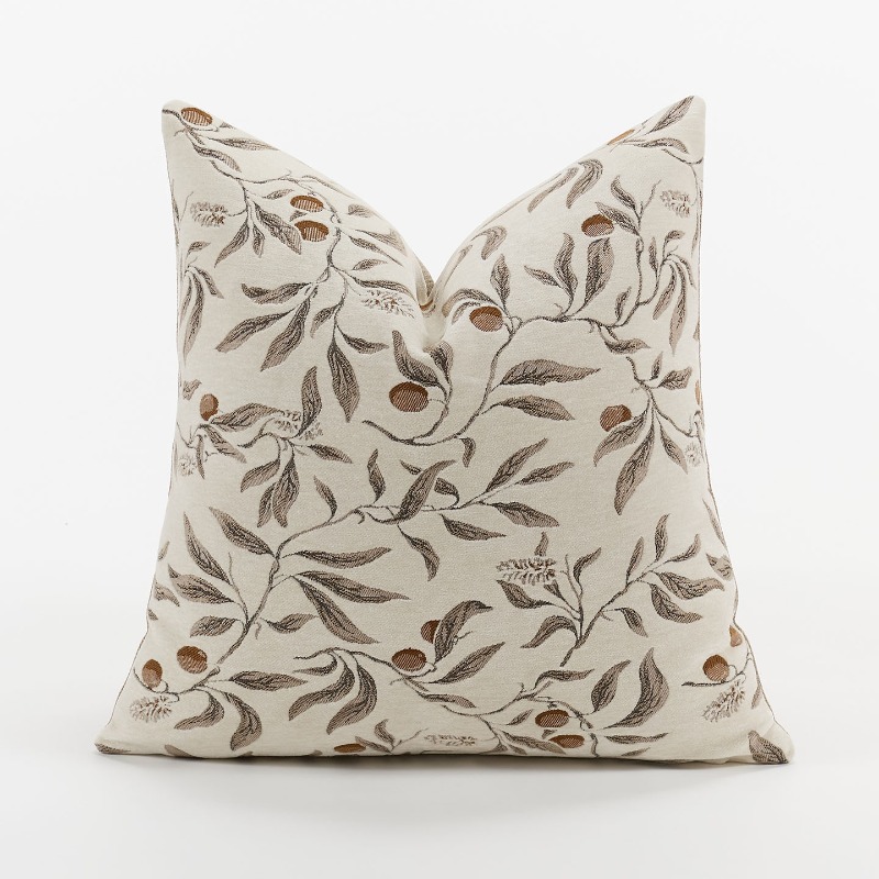 Cream Beige Chenille Botanical - Textured Throw Natural ulasan dan harga