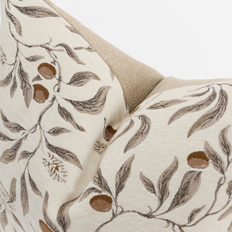 Cream Beige Chenille Botanical - Textured Throw Natural ulasan dan harga