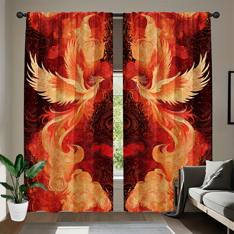 2pcs Vibrant Red & Golden Phoe - Interior Design Youtube ulasan dan harga