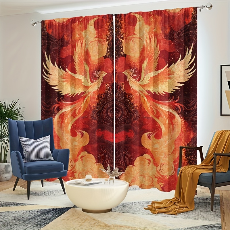 2pcs Vibrant Red & Golden Phoe - Interior Design Youtube ulasan dan harga