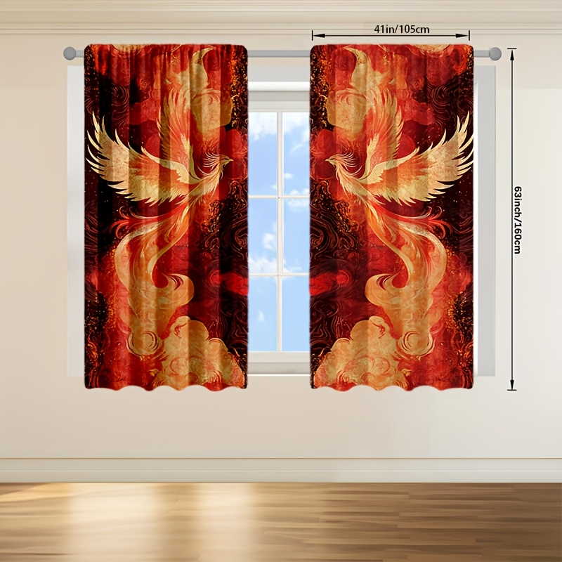 2pcs Vibrant Red & Golden Phoe - Interior Design Youtube ulasan dan harga